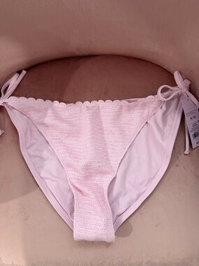 Light Pink Crochet Tie-Side Bikini Bottom